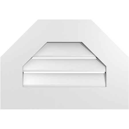Ekena Millwork Octagonal Top Surface Mount PVC Gable Vent: Functional, w/ 3-1/2"W x 1"P Standard Frame, 20"W x 14"H GVPOT20X1401SF
